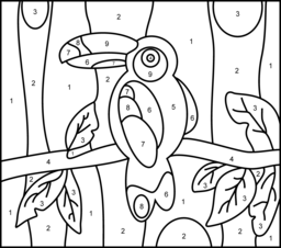 Toucan - Online Color by Number Page