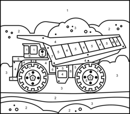 Truck - Printable Color by Number Page