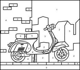 Scooter - Printable Color by Number Page