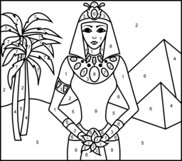 Princess of Egypt - Printable Color by Number Page