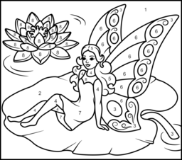 Water Fairy - Online Color by Number Page